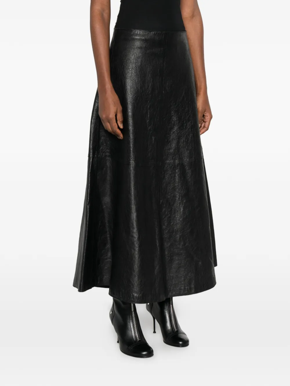 Alexander Wang Midi Circle leren rok Zwart