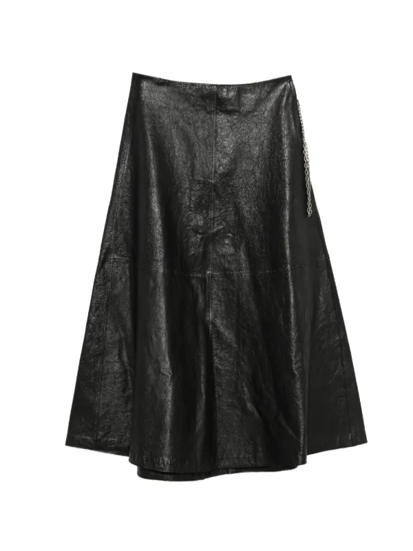 Alexander Wang Midi Circle Skirt Leather in Black