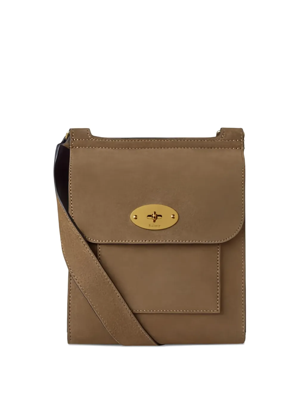 Mulberry small Antony suede flap cross body bag - Marrone