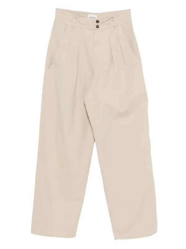 Marant Étoile Nadine Pleated Trousers in Neutrals