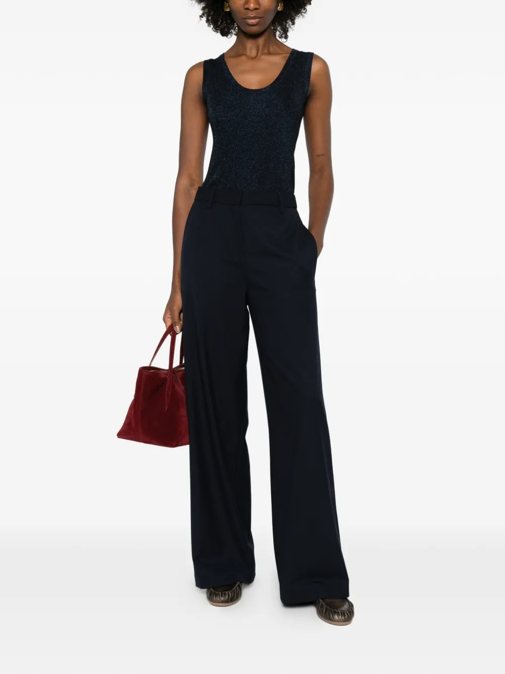 Fabiana Filippi Mouwloze top Blauw