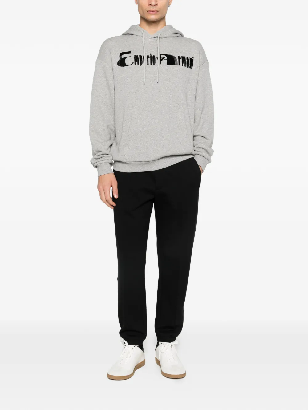 Emporio Armani Hoodie verfraaid met logo Grijs