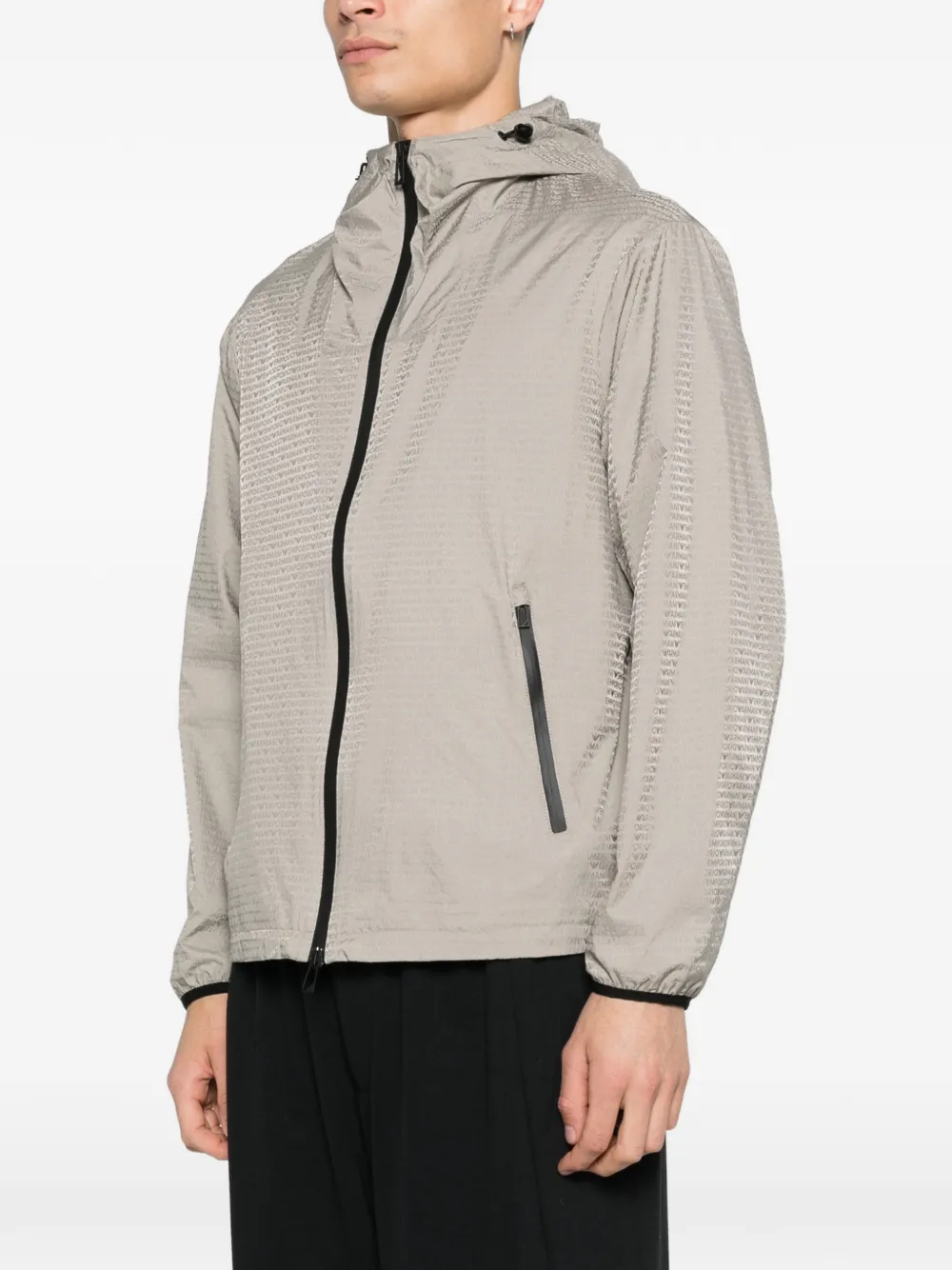 Emporio Armani Jack met capuchon en rits Grijs