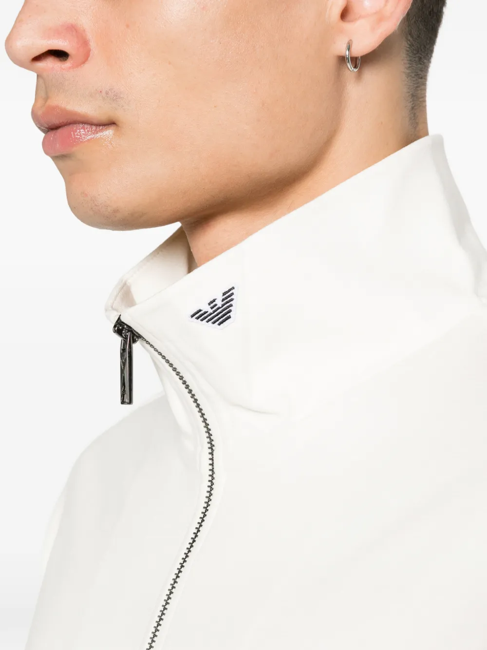 Emporio Armani Trui met ritskraag Beige