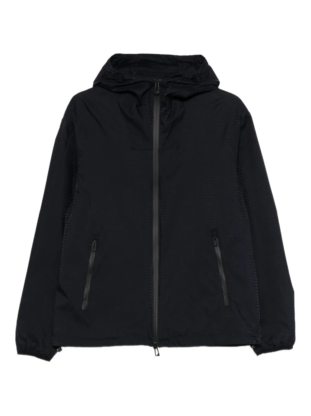 Emporio Armani zip-up hooded jacket - Blau