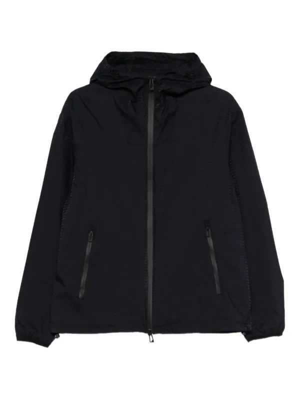 EMPORIO ARMANI ジップアップコート Emporio Armani ジップアップ フーデッドジャケット | ブルー