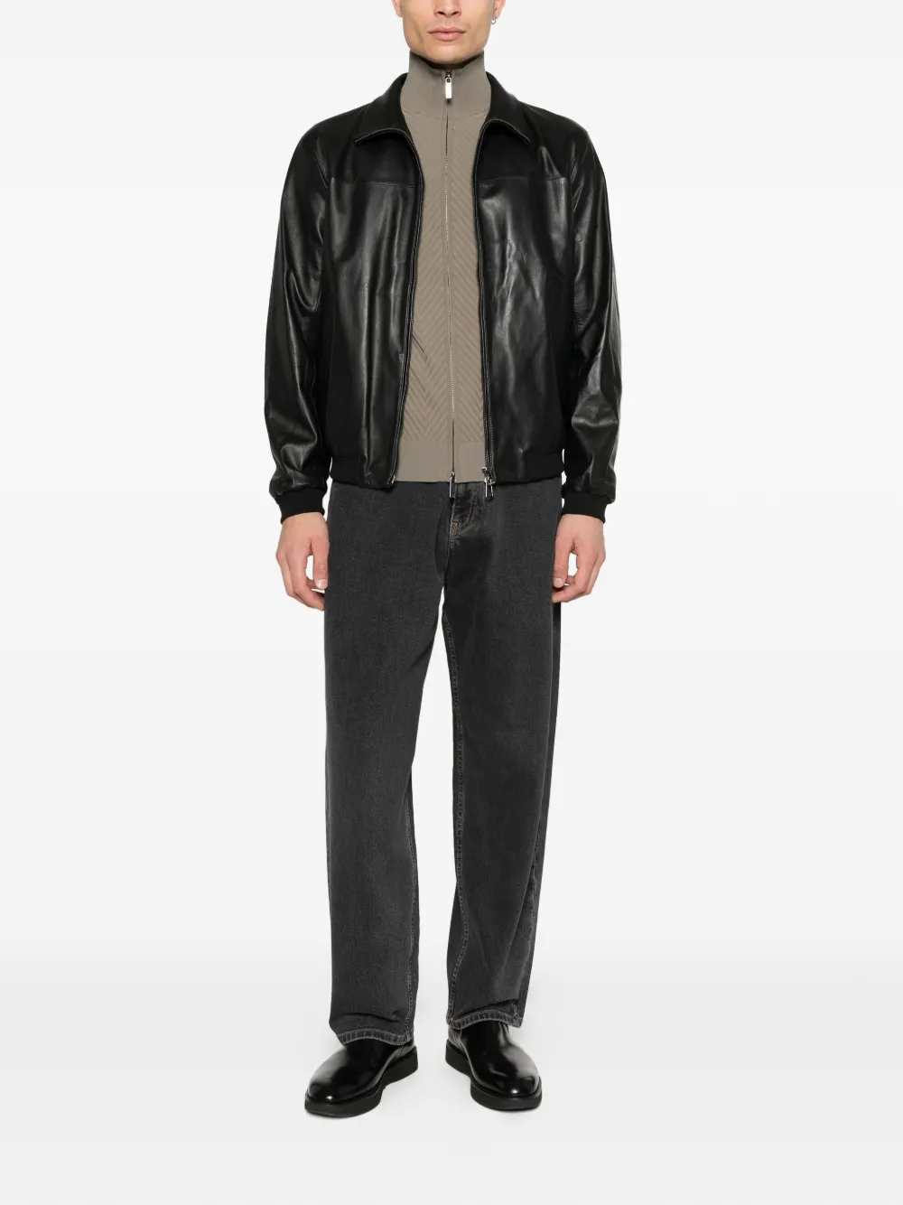 Emporio Armani zip-up sweater - Bruin