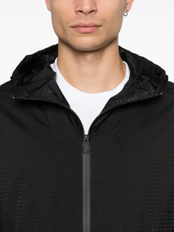 Emporio Armani zip-up Hooded Jacket | Black | FARFETCH