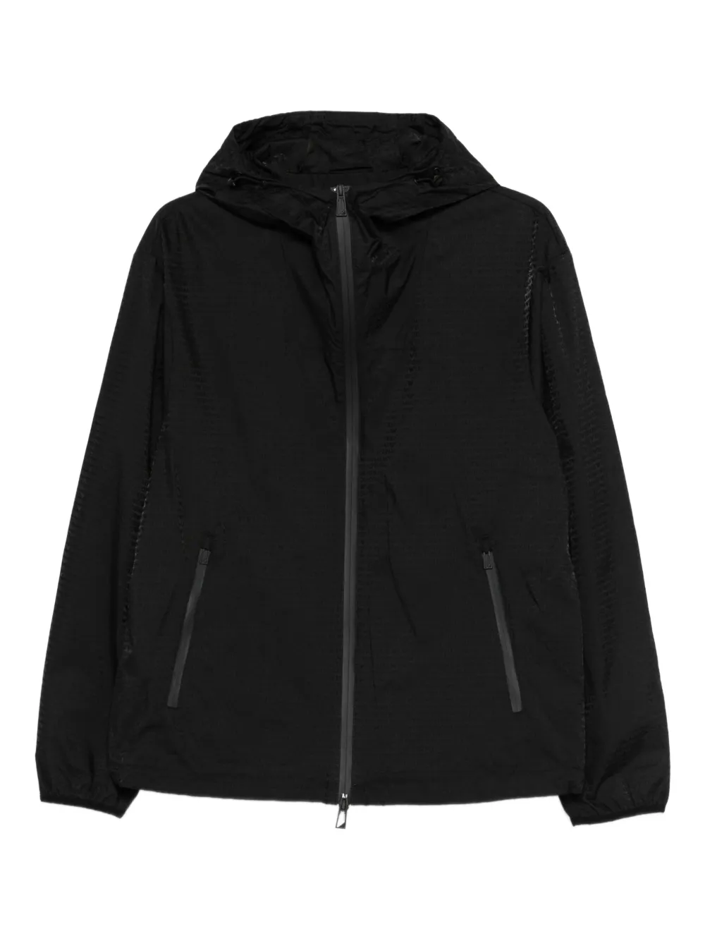 Emporio Armani zip-up hooded jacket – Black