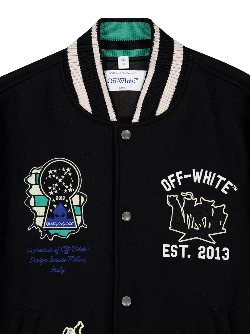  Off-white Black Panthers Varsity Jacket 