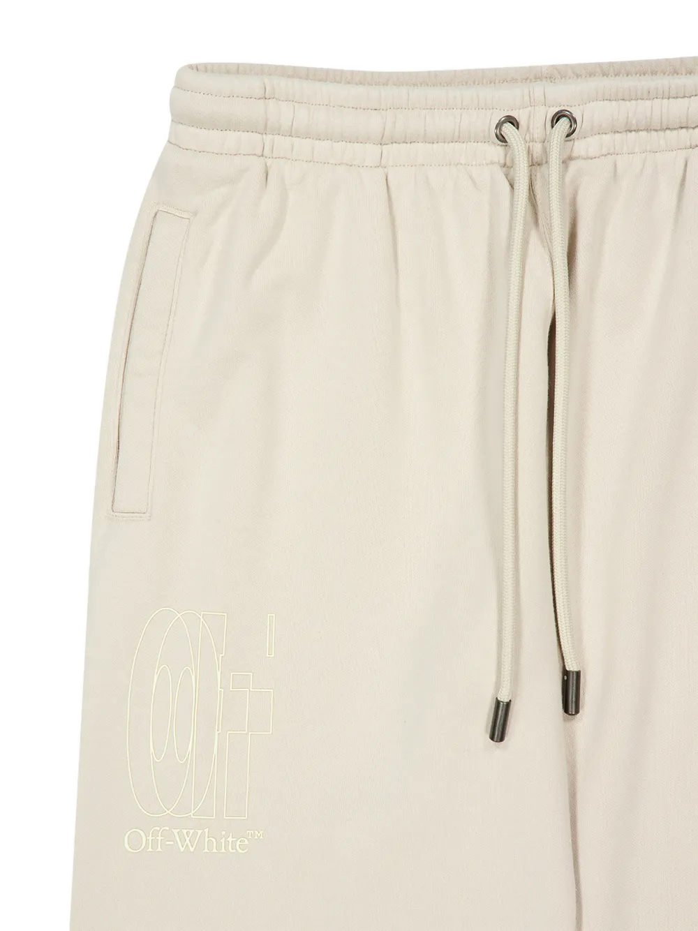 Off-White Broek met dubbele pijl en cuffs Beige