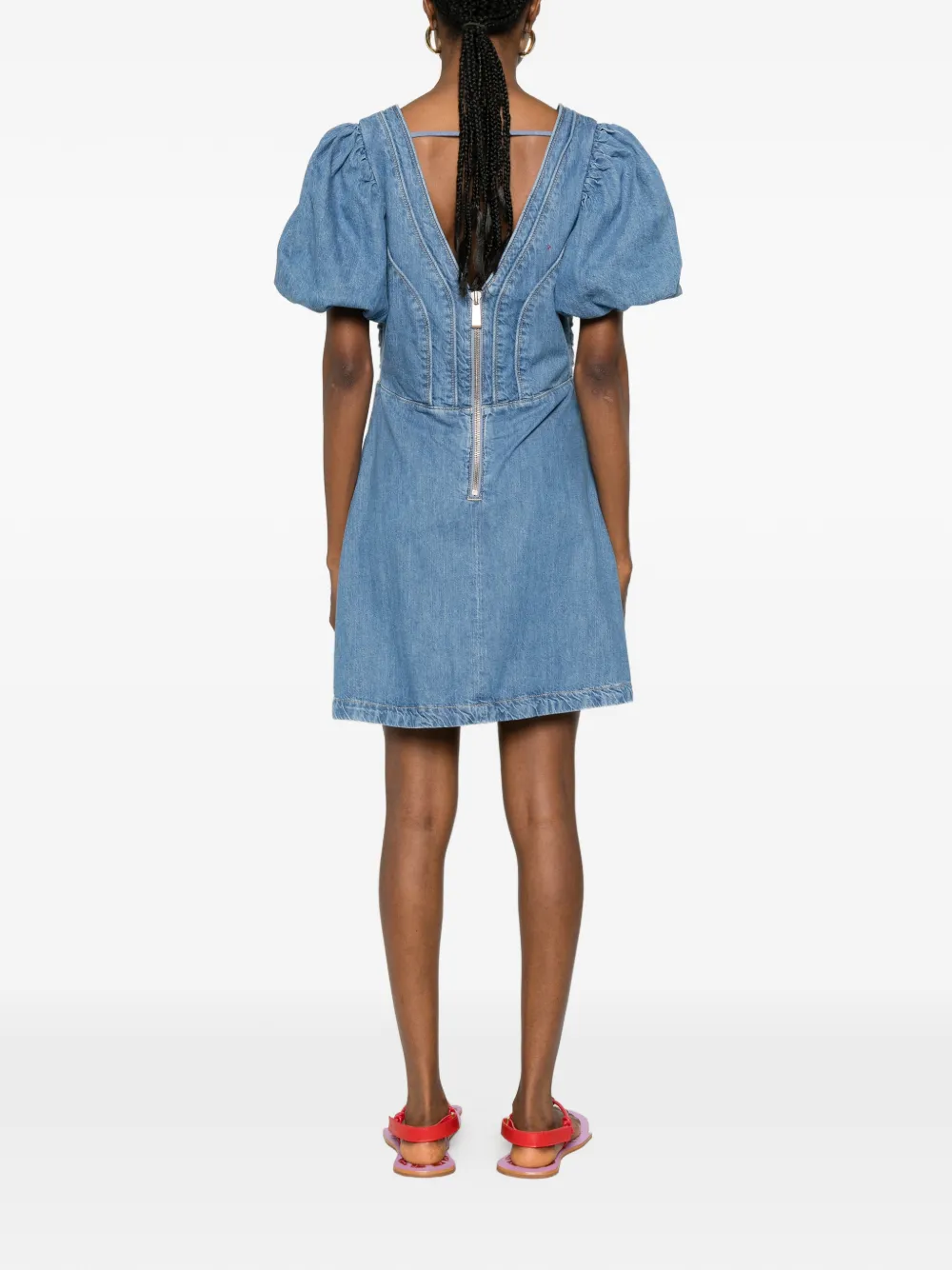 FARM Rio Mini-jurk verfraaid met afwerking Blauw