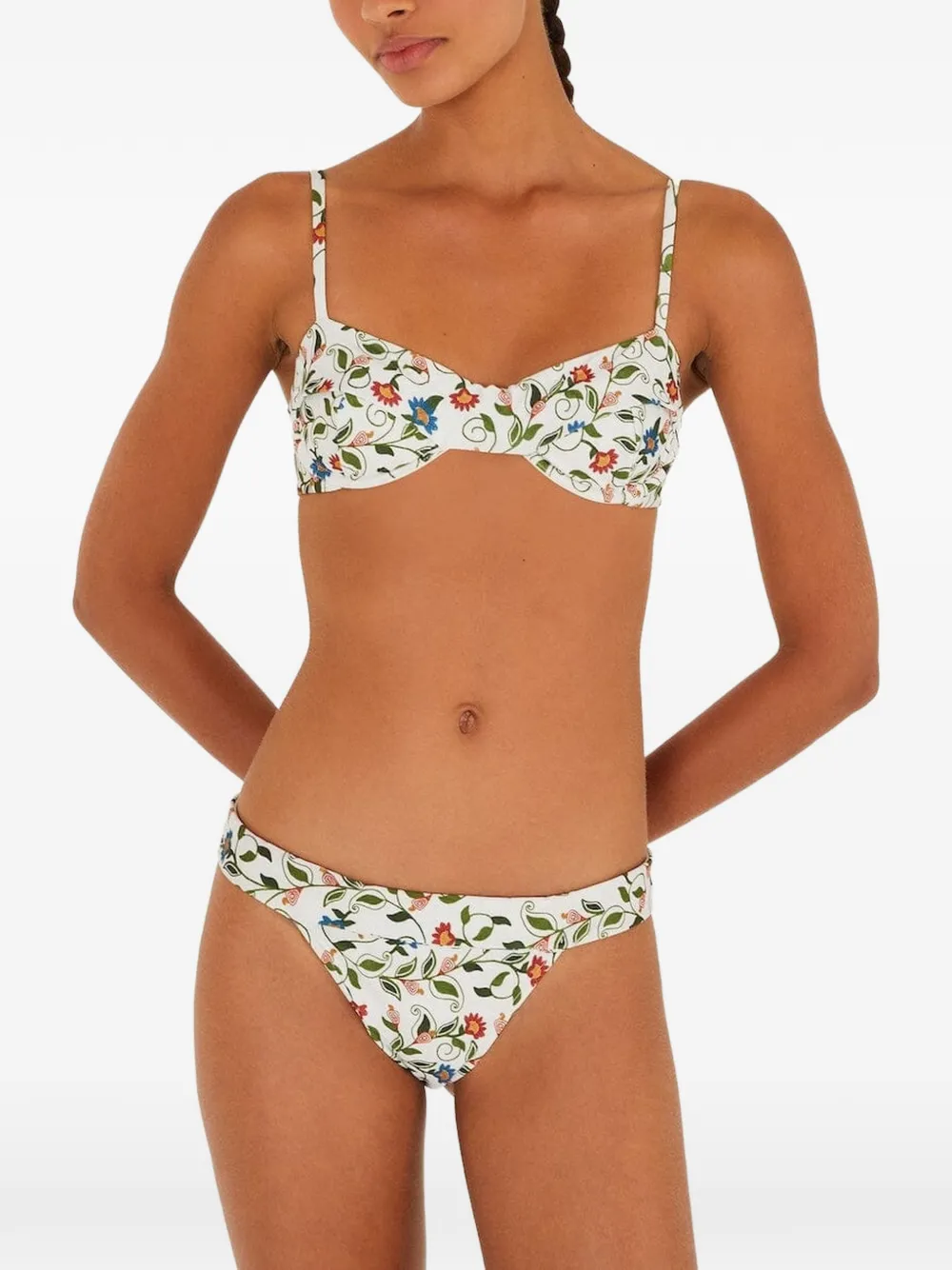 FARM Rio off-white stitched garden band bikini bottom