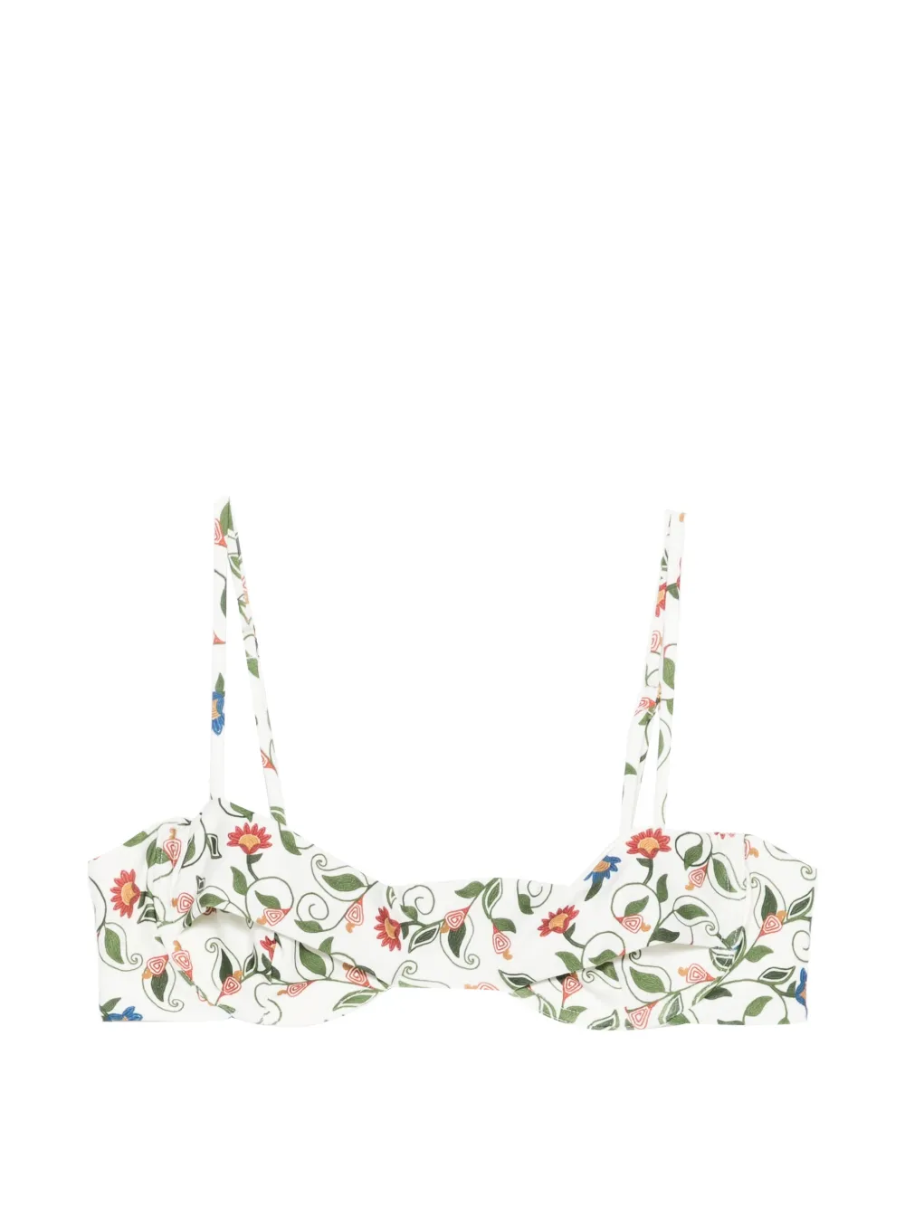 FARM Rio embroidered underwire bikini top - Bianco