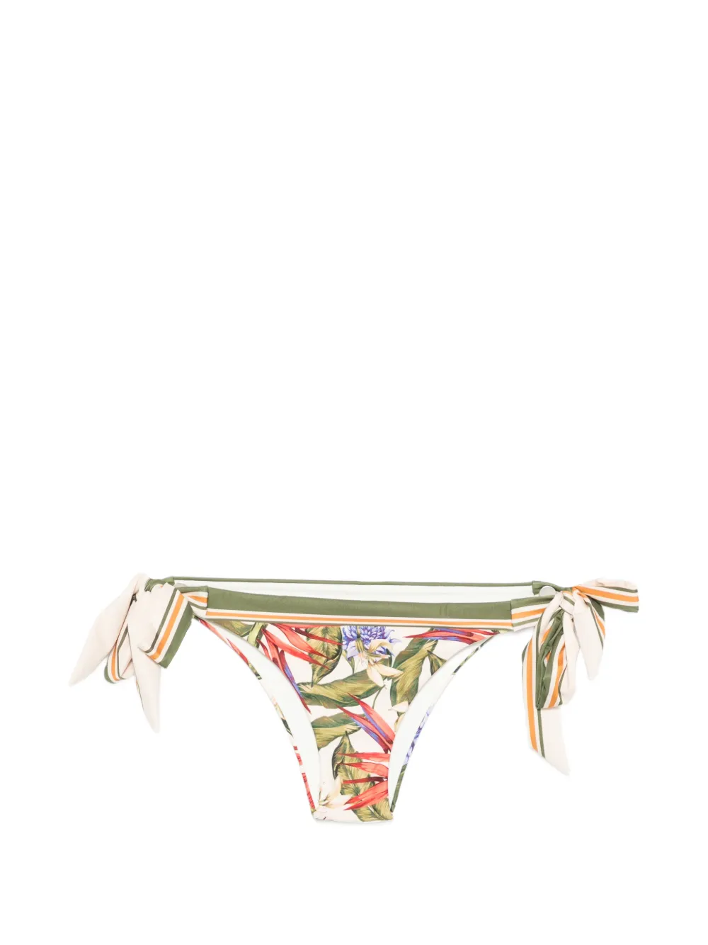 FARM Rio Strilitzia floral-print side-tie bikini bottoms - Nude