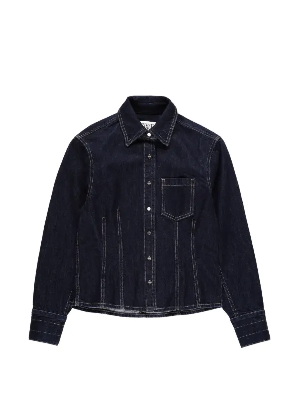 Twp Franny Front-pocket Denim Shirt in Blue