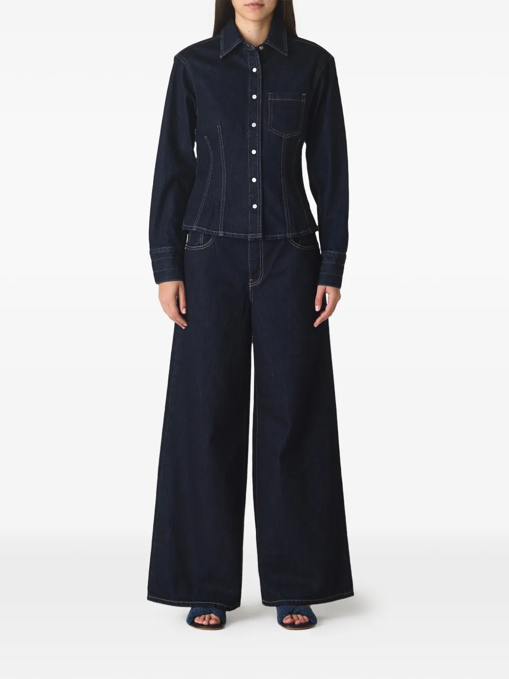 TWP Tiny Dancer wide-leg jeans - Blauw