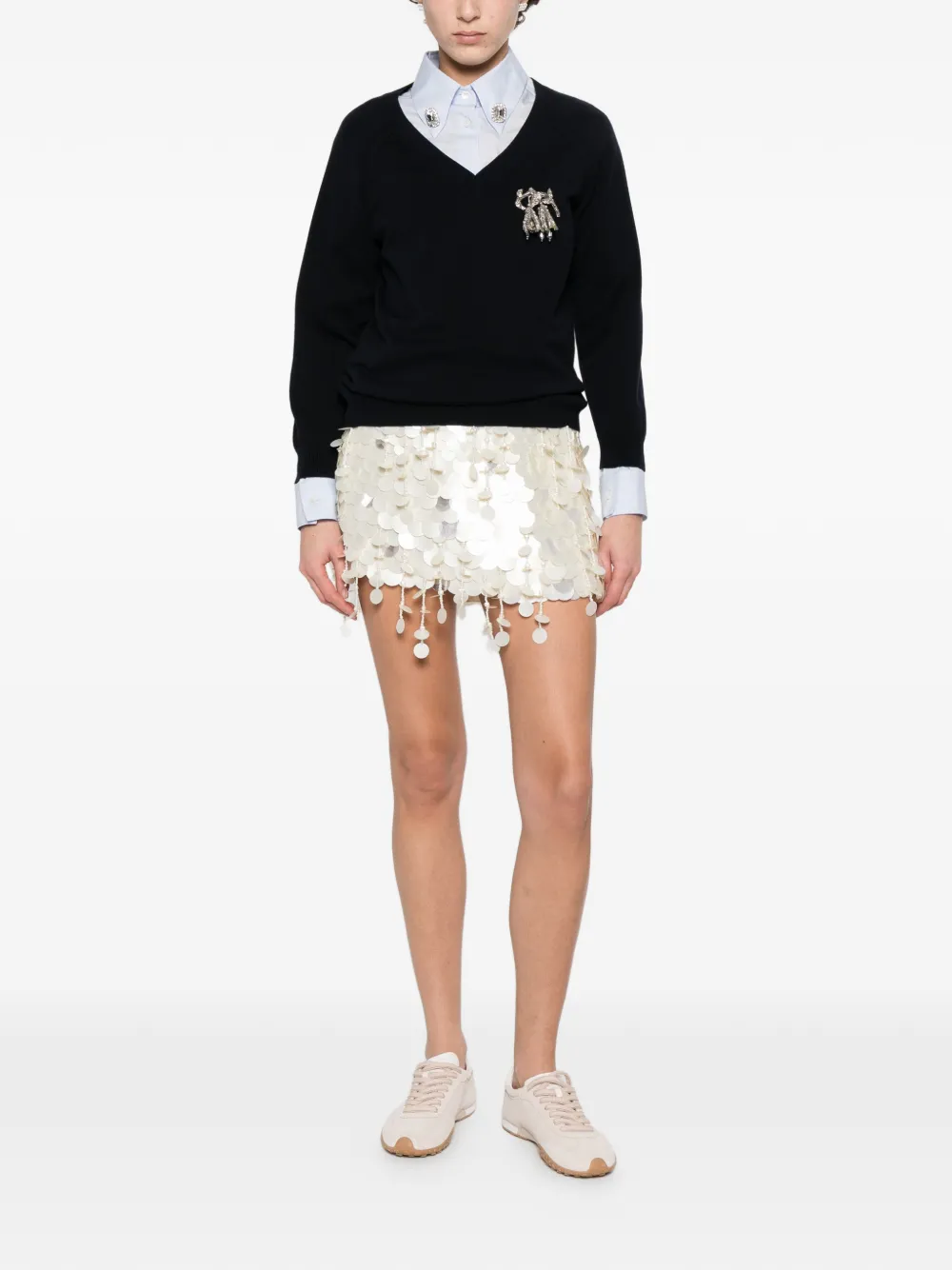  Nº21 V-neck Knitwear - Blue 