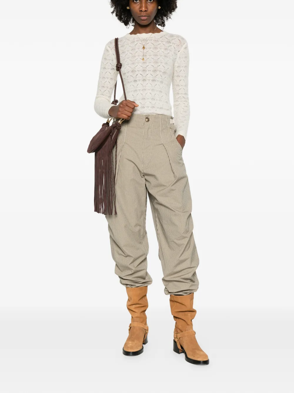 MARANT &Eacute;TOILE Ceryne striped pocket trousers - Beige
