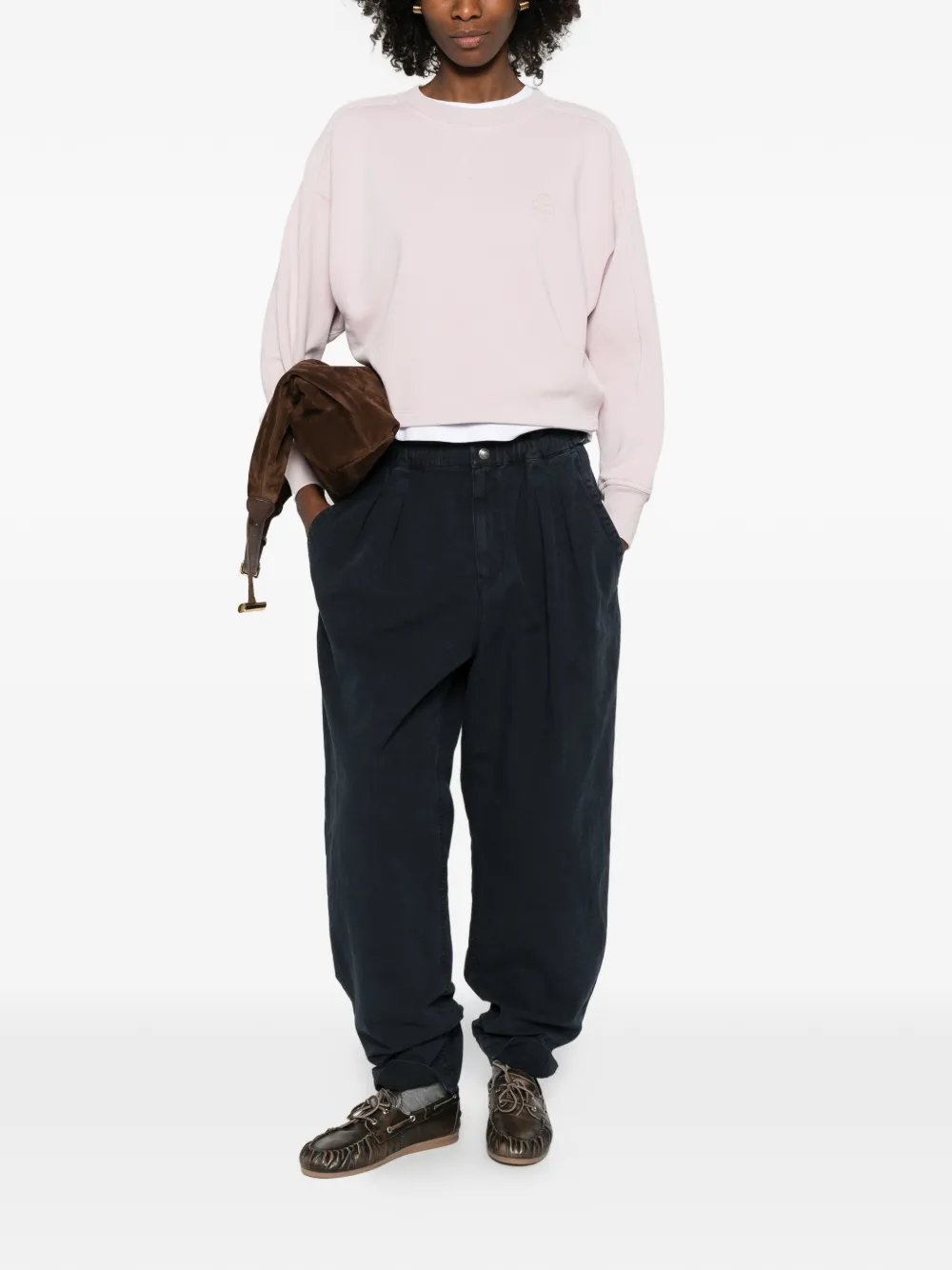 MARANT &Eacute;TOILE Neriah pleated buckle trousers - Zwart