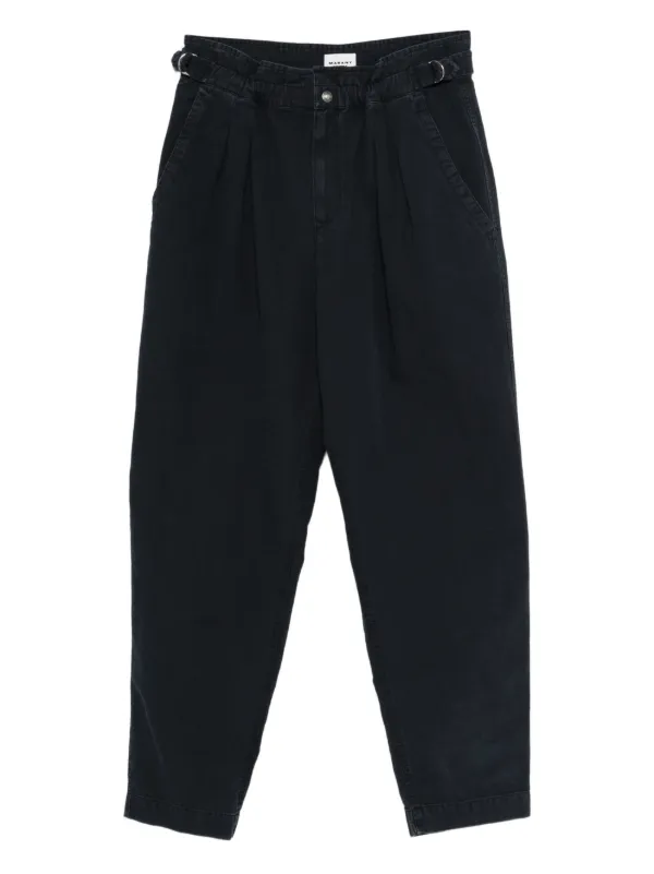 Marant Étoile Neriah Pleated Buckle Trousers in Black