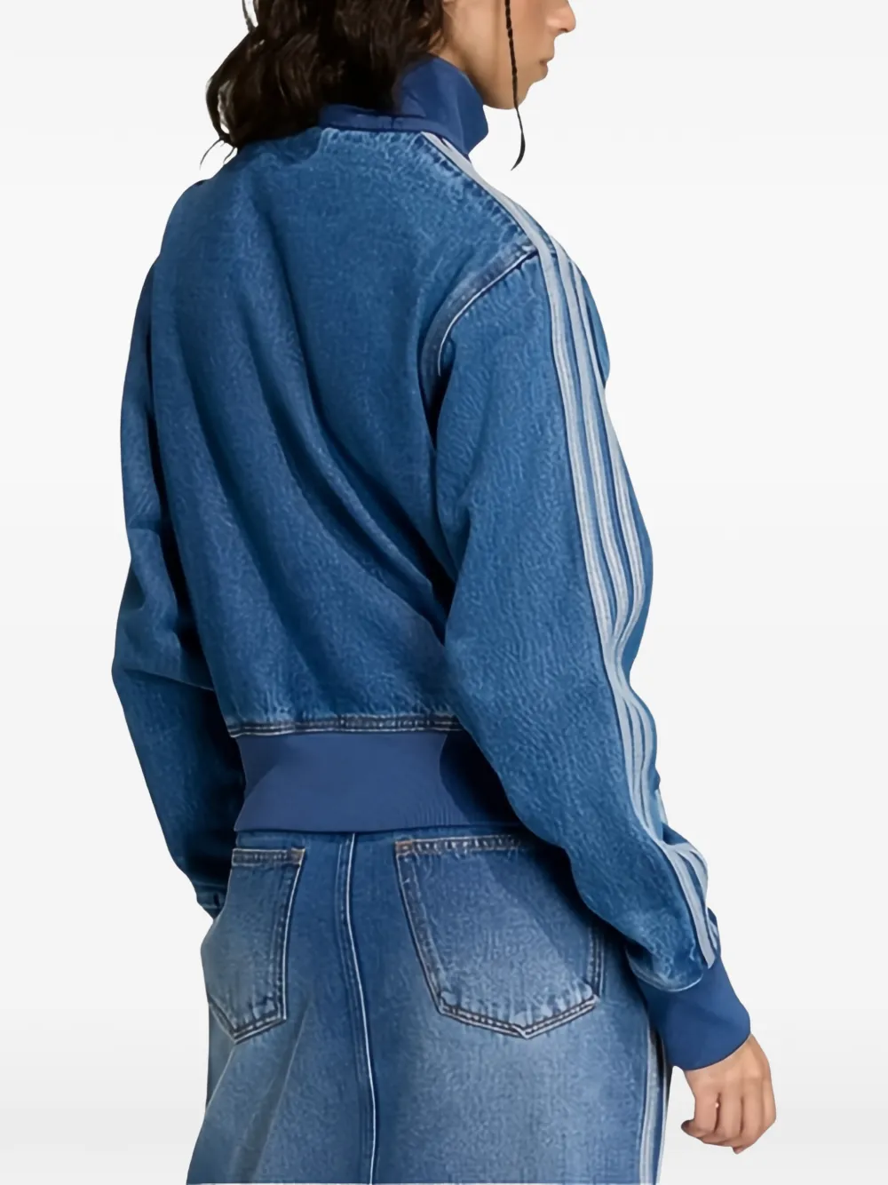  Adidas Three-stripe Full-zip Jacket - Blue 