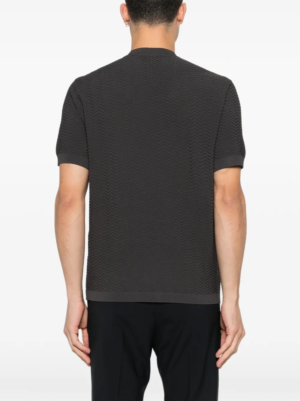 Emporio Armani T-shirt met chevron patroon en korte mouwen Grijs