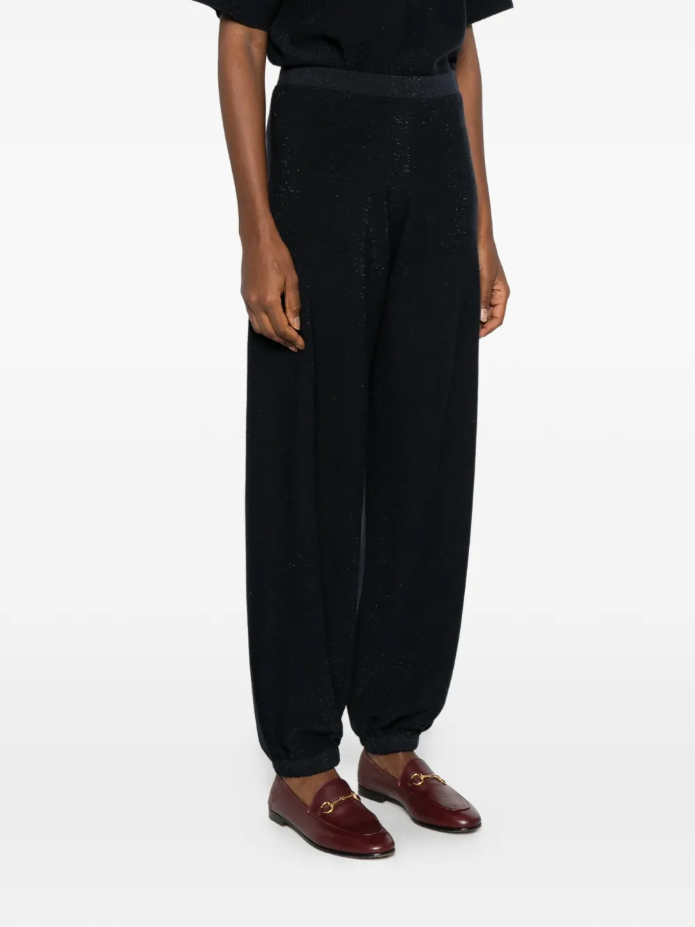 Fabiana Filippi Broek met elastische tailleband Blauw