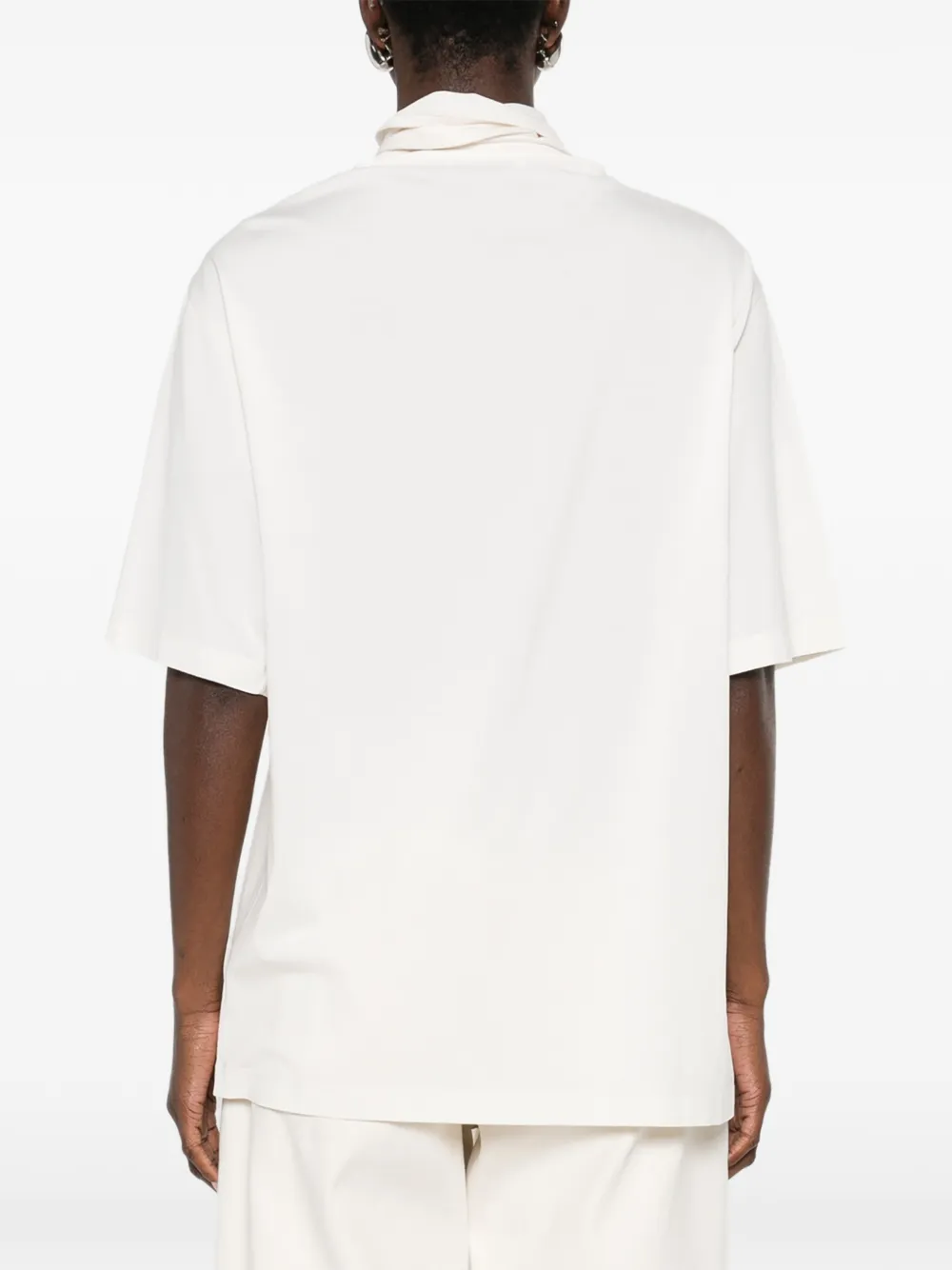 LEMAIRE T-shirt met col en korte mouwen Beige