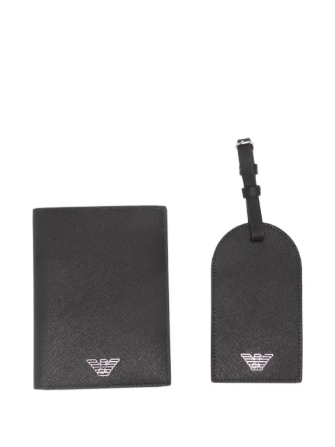 Emporio Armani logo-plaque passport holder (set of two)
