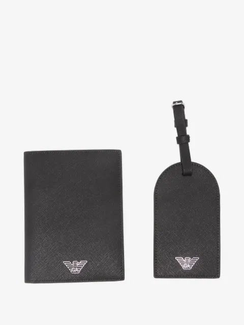 Emporio Armani logo-plaque passport holder (set of two)