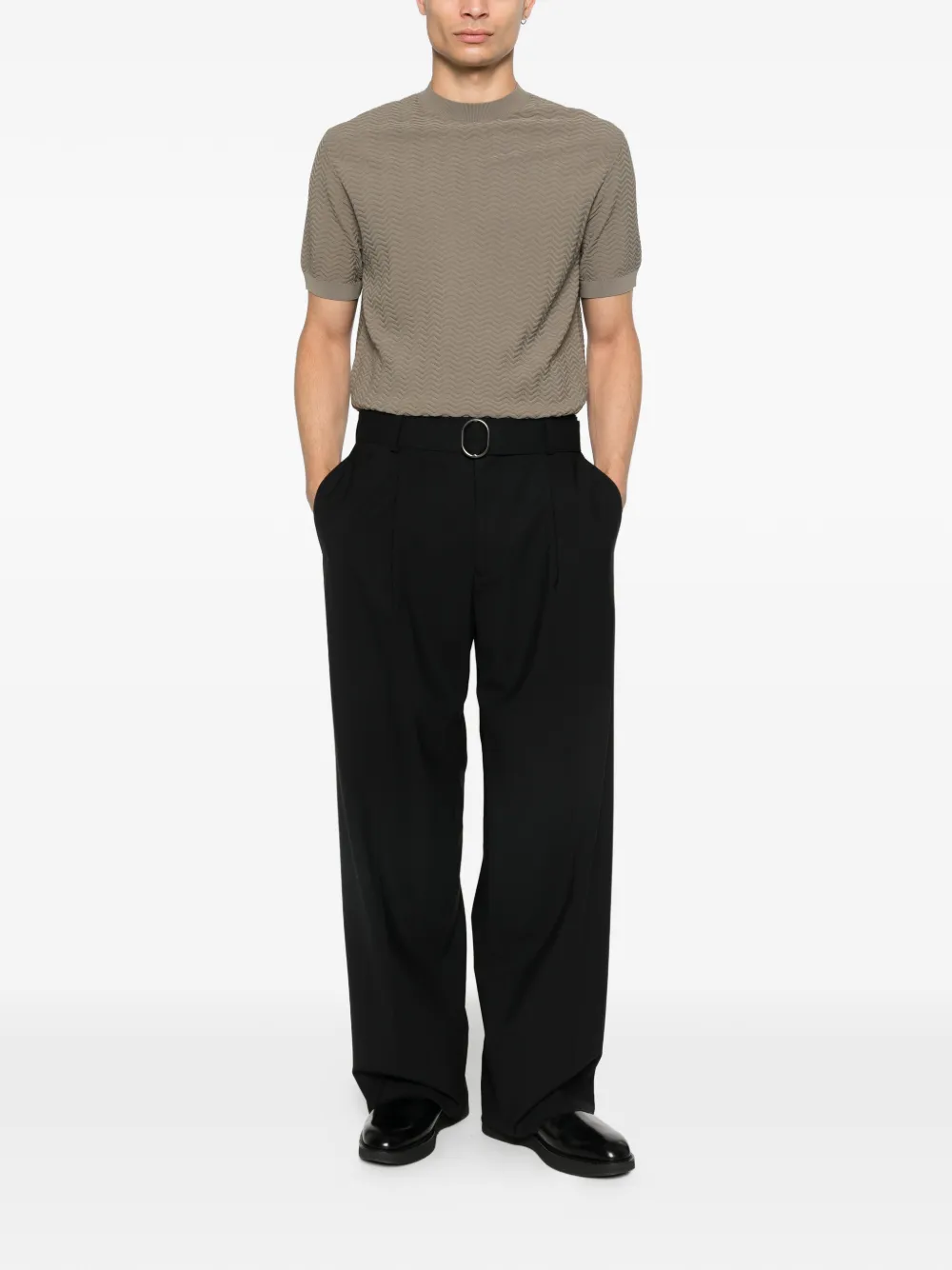 Emporio Armani pleated-details trousers - Zwart