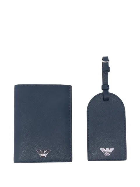 Emporio Armani logo-plaque passport holder (set of two)
