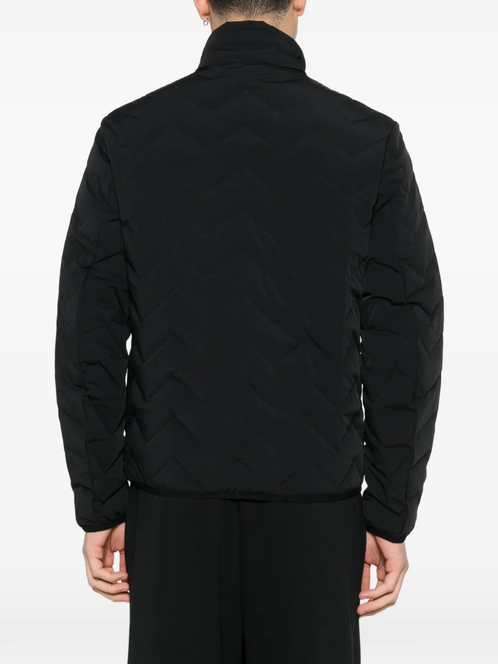 Emporio Armani Gewatteerd jack met rits Zwart