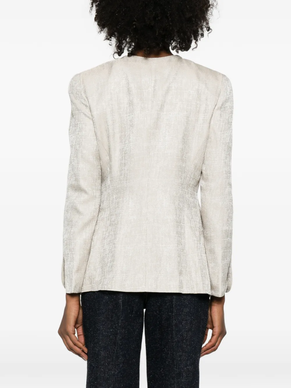 Emporio Armani Blazer met dubbele rij knopen Beige