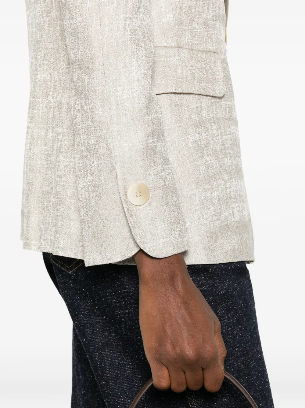 Emporio Armani Blazer met dubbele rij knopen Beige