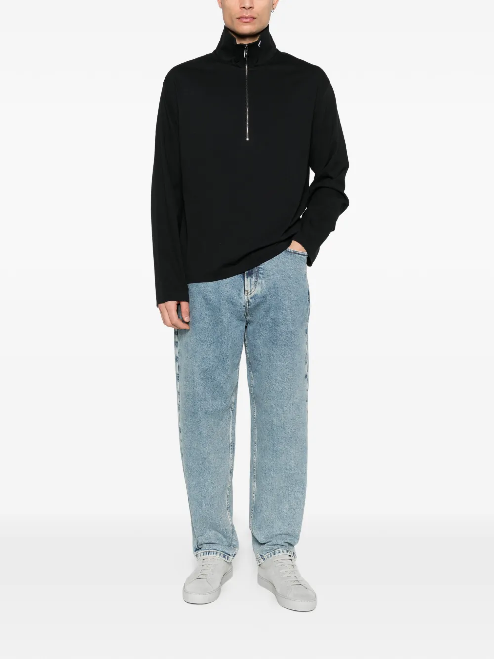 Emporio Armani zip-up sweater - Zwart