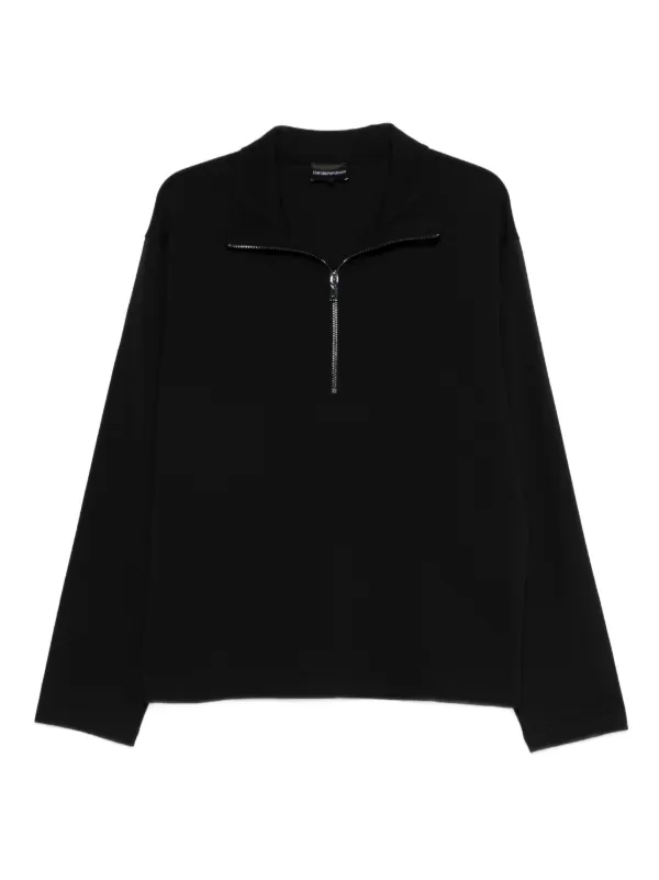 Emporio Armani ジップアップ セーター | ブラック | FARFETCH JP