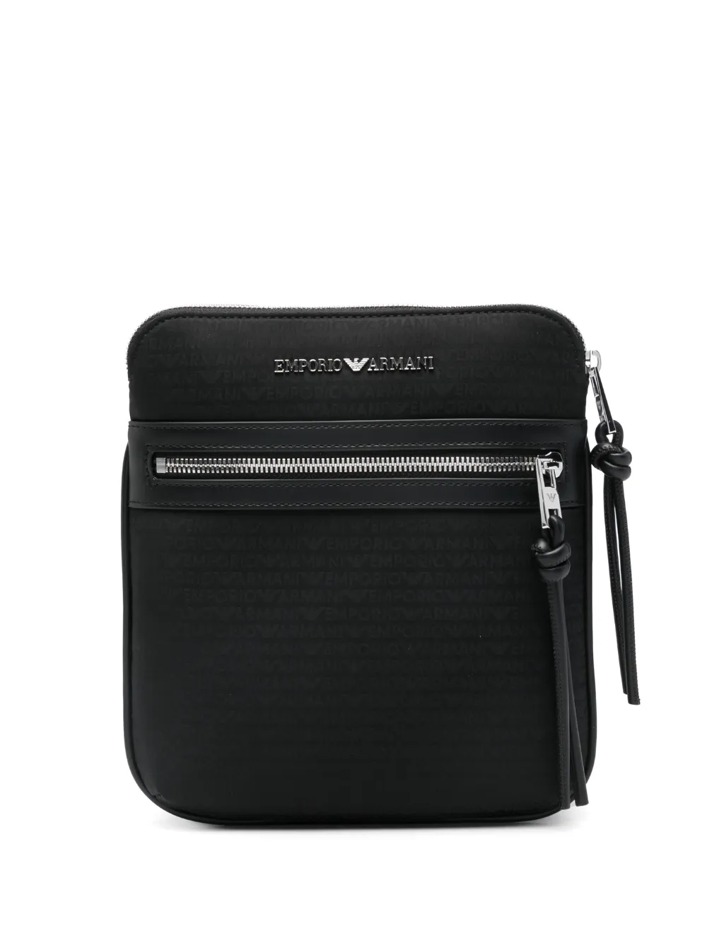 Emporio Armani logo-lettering messenger bag - Nero
