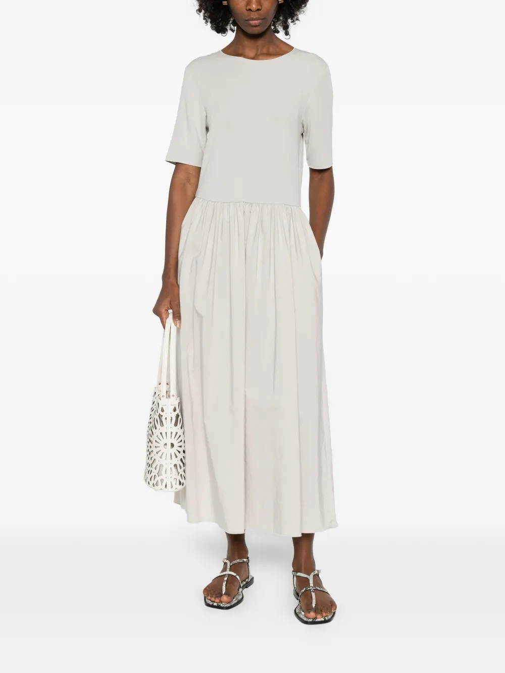 Emporio Armani short-sleeve midi dress - Beige