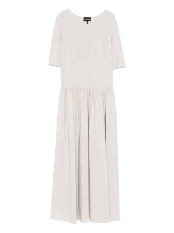 emporio armani midi dress Emporio Armani Black Viscose Short Sleeves Sheath Midi Women's Dress
