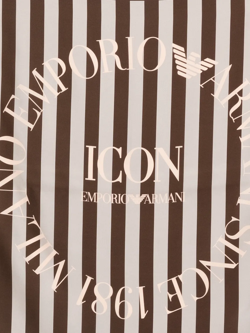 Emporio Armani striped fringed scarf - Bruin