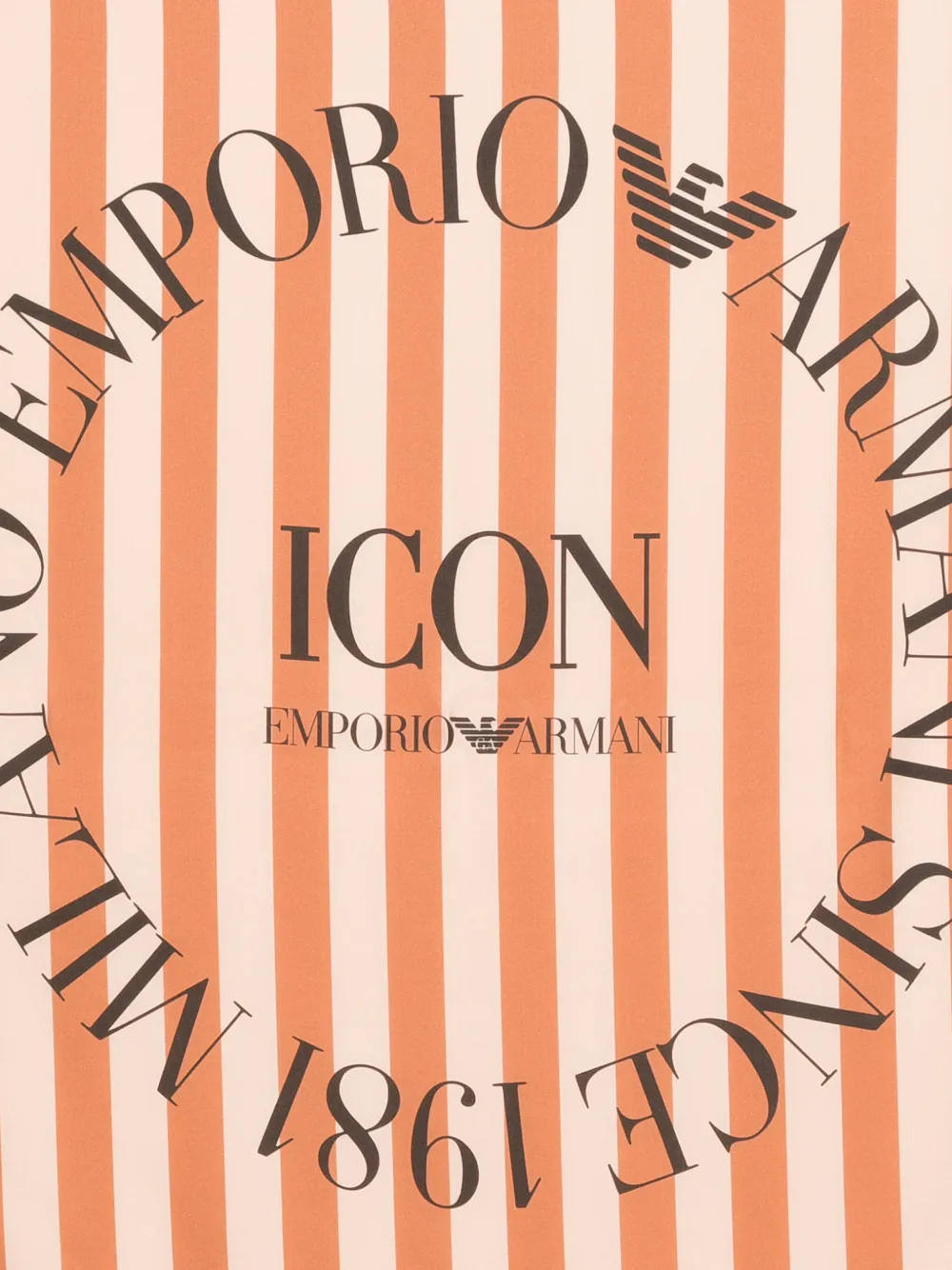 Emporio Armani striped fringed scarf - Roze