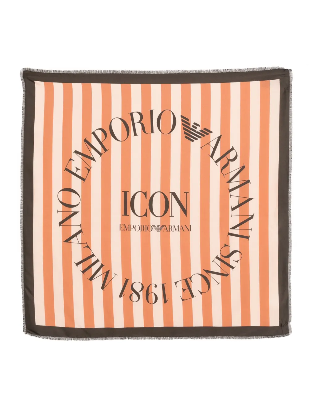 Emporio Armani striped fringed scarf - Rosa