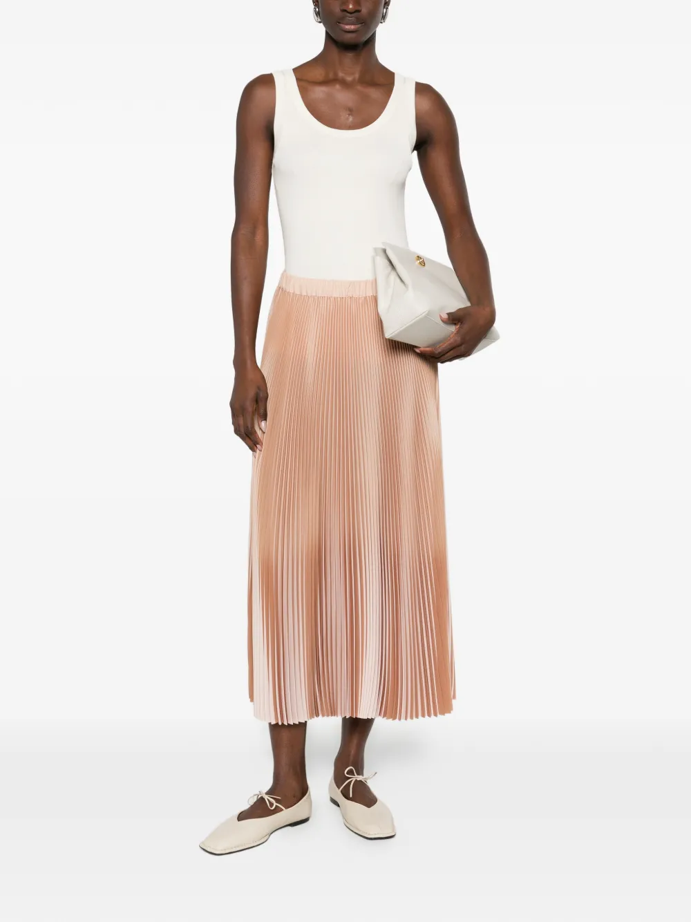 Fabiana Filippi pleated midi skirt - Beige