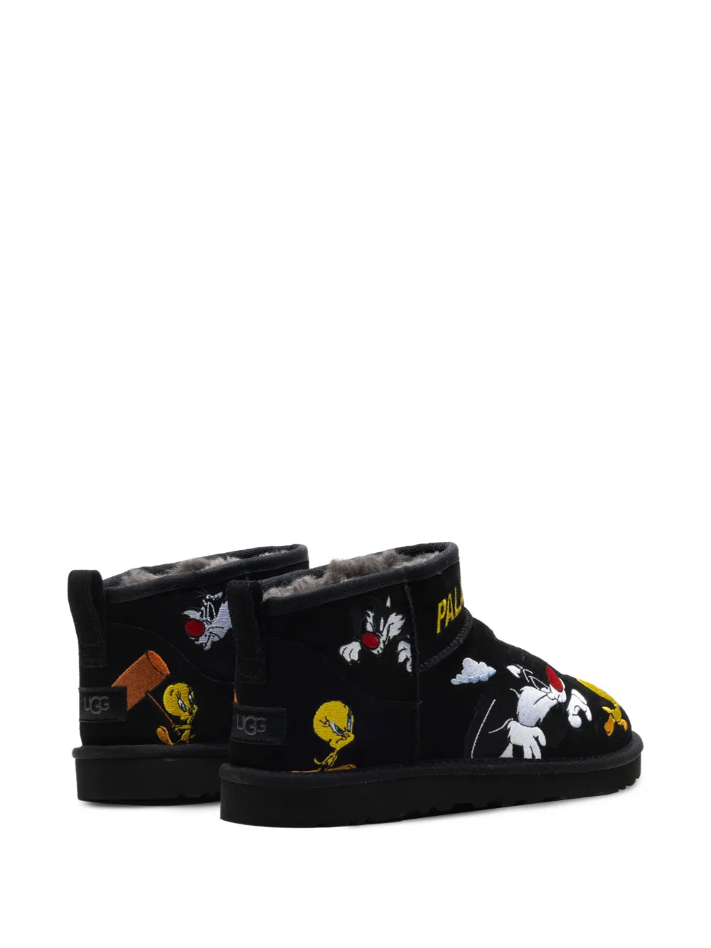  Ugg Ultra Mini Cartoon-embroidered Boots - Black 