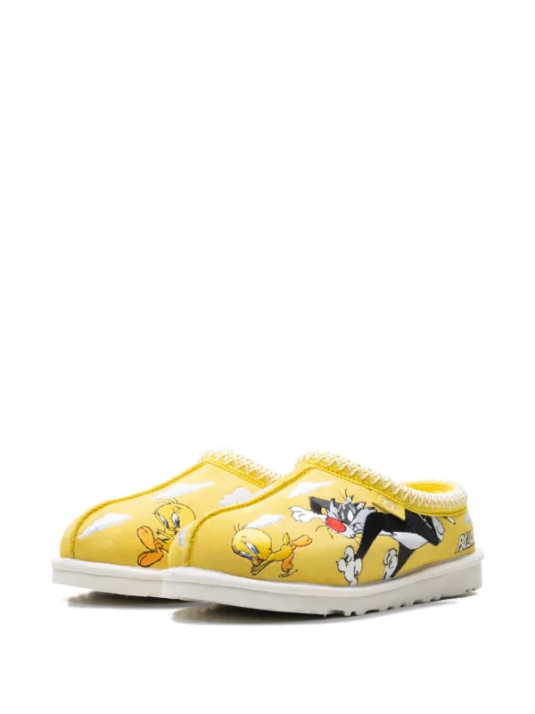 UGG x Palace Looney Tunes cartoon-print Tasman Slippers | Yellow
