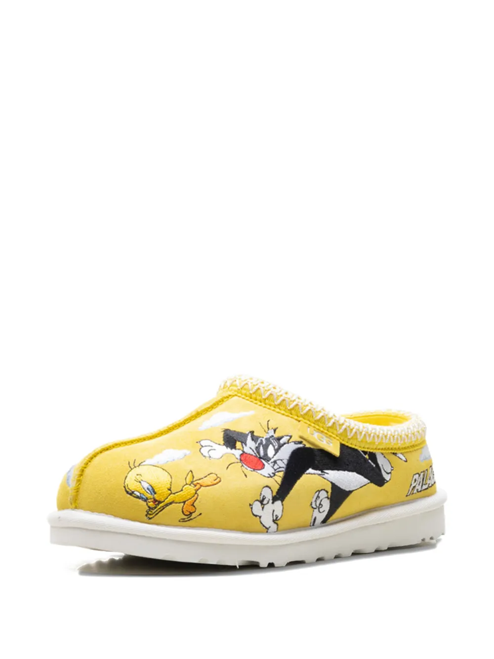 UGG x Palace Looney Tunes tasman slippers met stripprint Geel