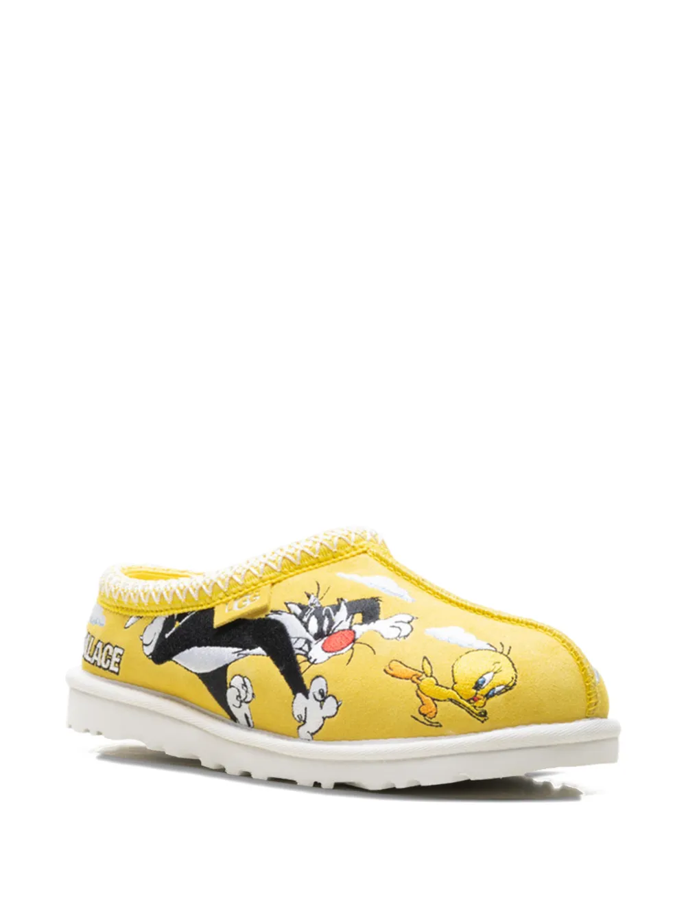 UGG x Palace Looney Tunes tasman slippers met stripprint Geel