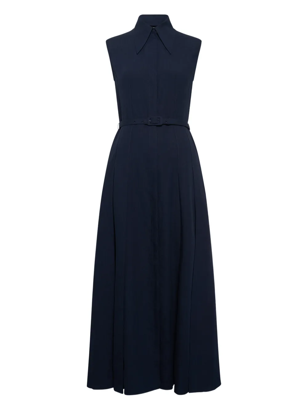 Gabriela Hearst Durand pleated belted maxi dress - Blu
